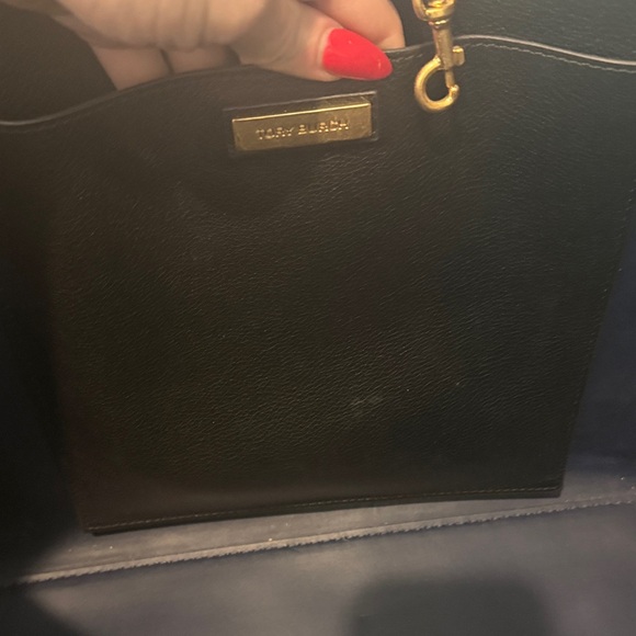 Tory Burch Black Pebbled Leather Tote - Picture 3 of 16